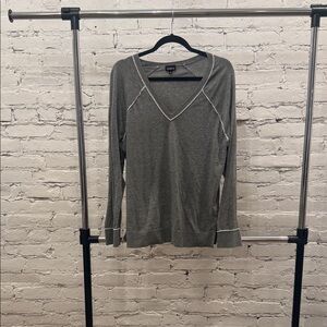 Torrid Charcoal V-Neck Long Sleeve Top